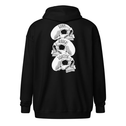 Lurk, Laugh, Loathe SCREAM zip hoodie